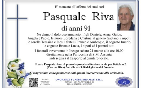 Addio a Pasquale Riva, storico membro del coro Santa Cecilia