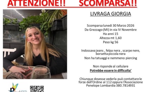 Giorgia Livraga, 15 anni, scomparsa da Grezzago: ricerche in corso