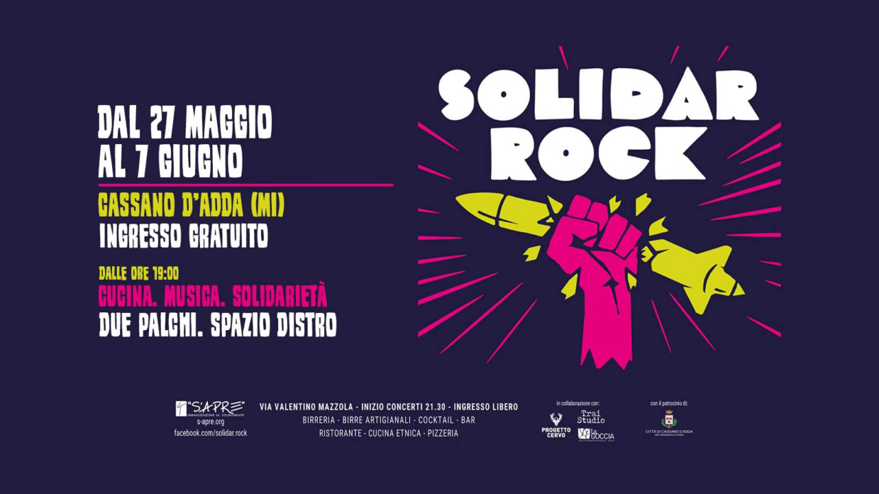 Dal 27 maggio torna il SolidarRock: 12 giorni di festa a Cassano d’Adda