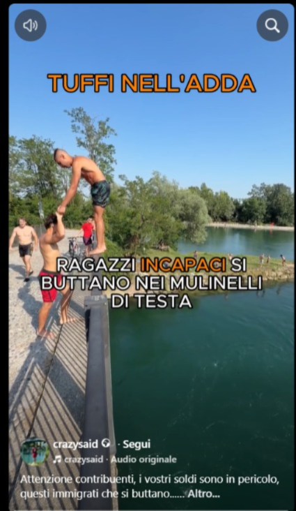 Tuffi abusivi e provocazioni sui ponti dell’Adda: “Mettete un trampolino”